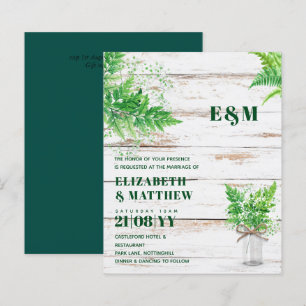 Lámina Invitación a la boda monocromática para la ecologi