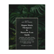 Invitación a la boda Monstera Tropical Moody de Pr