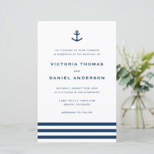 Lámina Invitación a la boda náutica del Ancla Azul de la