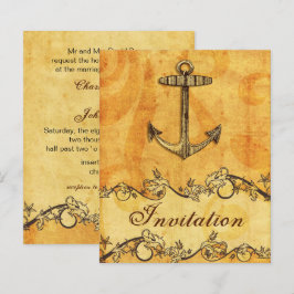 Lámina Invitación a la boda náutica del Ancla Rústico Pre