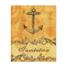 Invitación a la boda náutica del Ancla Rústico Pre