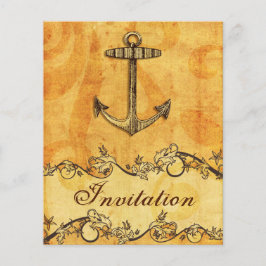 Lámina Invitación a la boda náutica del Ancla Rústico Pre