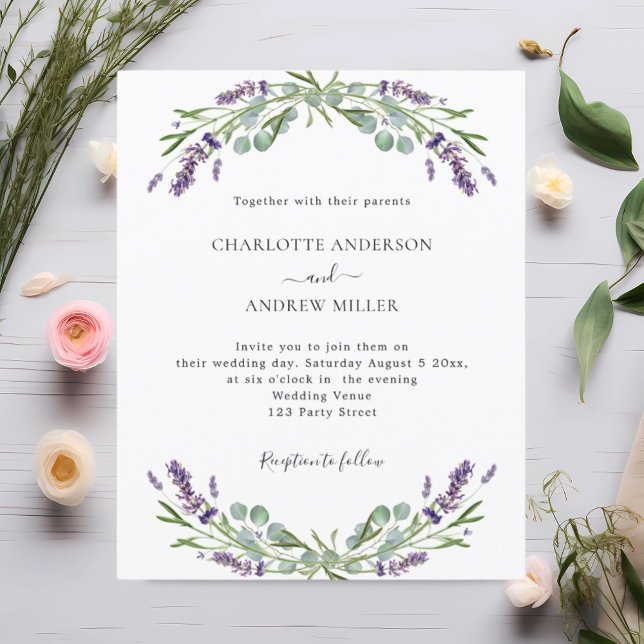 Lámina Invitación a la boda nocturna de Lavender eucalypt (Subido por el creador)