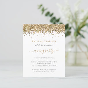 Lámina Invitación a la boda nocturna de Purpurina de oro 