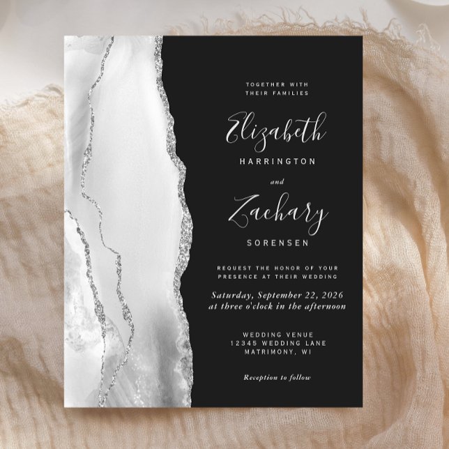 Lámina Invitación a la boda oscura del Agate gris platead (Subido por el creador)