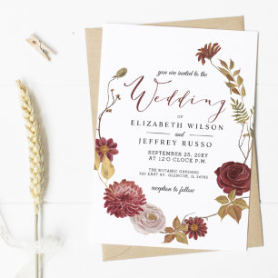 Lámina Invitación a la boda otoñal rusa del presupuesto