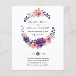 Lámina Invitación a la boda otoño-otoño de la púrpura del
