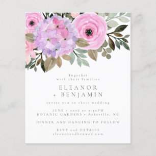 Lámina Invitación a la boda para el Bouquet Floral Rosa L