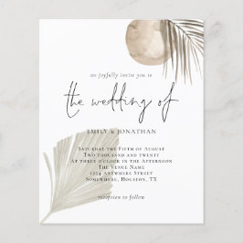 Lámina Invitación a la boda pekinesa de Boho moderno