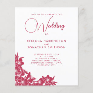 Lámina Invitación a la boda plástica magenta rosa