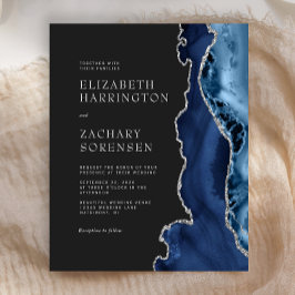 Lámina Invitación a la boda plateada del Agate Azul de la