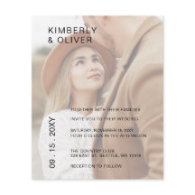 Invitación a la boda por superposición de foto ele