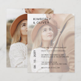 Lámina Invitación a la boda por superposición de foto ele