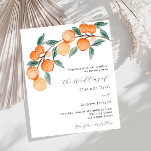 Lámina Invitación a la boda presupuestada de Citrus naran