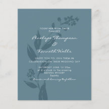 Invitación a la boda presupuestal Botánica Azul Rú