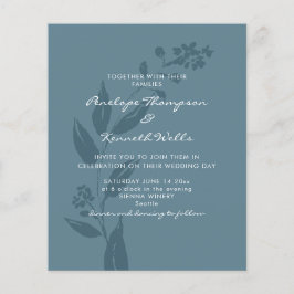 Lámina Invitación a la boda presupuestal Botánica Azul Rú