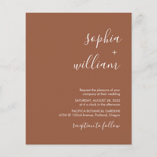 Lámina Invitación a la boda presupuestal de Boho Terracot (Anverso)