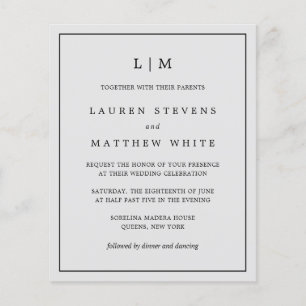 Lámina Invitación a la boda presupuestal Lauren Silver