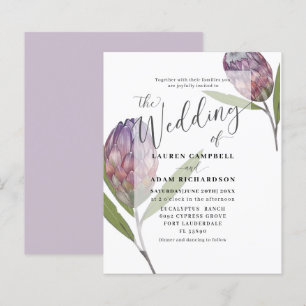 Lámina Invitación a la boda púrpura de protección botánic