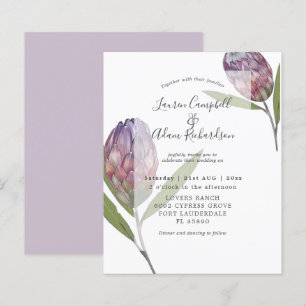 Lámina Invitación a la boda púrpura de protección botánic