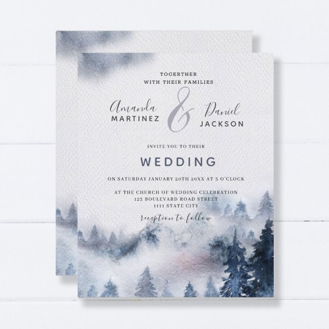 Lámina Invitación a la boda púrpura Rustica de Montaña de (Subido por el creador)