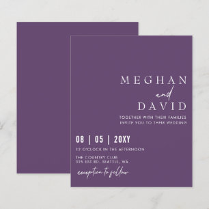 Lámina Invitación a la boda púrpura simple y moderna de p