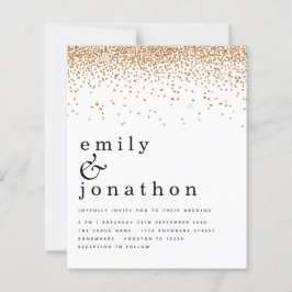 Lámina Invitación a la boda Purpurina de Confetti de oro 