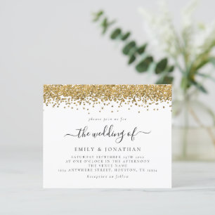 Lámina Invitación a la boda Purpurina de Faux Gold elegan