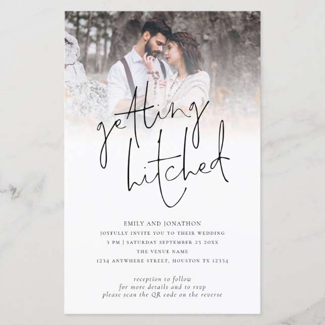 Lámina Invitación a la boda QR de la foto del presupuesto (Anverso)