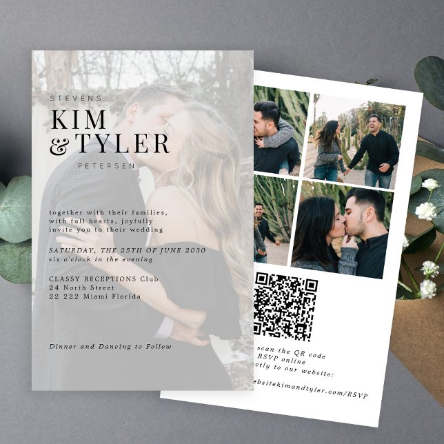 Lámina Invitación a la boda QR RSVP por sobreimpresión de (Subido por el creador)