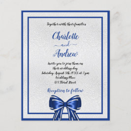 Lámina Invitación a la boda real con arco de plata azul