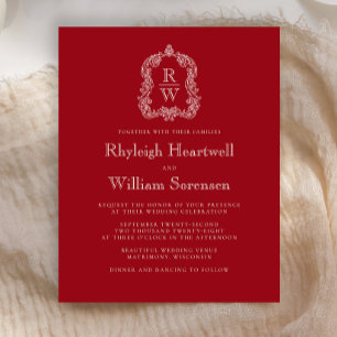 Lámina Invitación a la boda roja de Cranberry, Escudo de 