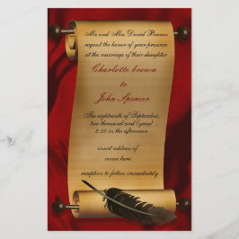 Lámina Invitación a la Boda Roja de Desplazamiento Rústic