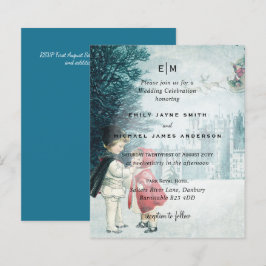 Lámina Invitación a la Boda Romántica Vintage del Presupu