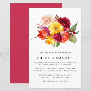 Lámina Invitación a la boda rosa amarilla del Naranja Bor