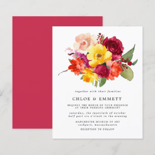Lámina Invitación a la boda rosa amarilla del Naranja Bor