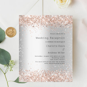 Lámina Invitación a la boda rosa de plata