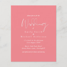 Lámina Invitación a la boda rosada color de tendencia de 