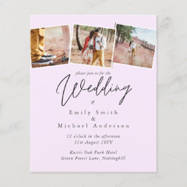 Lámina Invitación a la boda rosada color de tendencia de 