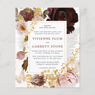 Lámina Invitación a la boda rosada de Dusty Gold con pres