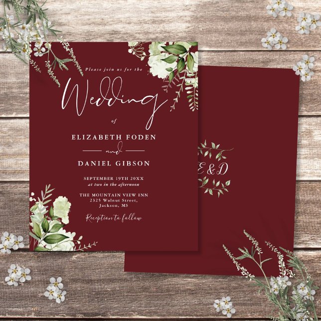 Lámina Invitación a la boda rosada de Palo Rosewood (Budget Greenery Rosewood Pink Wedding Invitation)