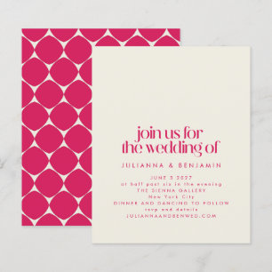Lámina Invitación a la boda rosada roja del presupuesto G
