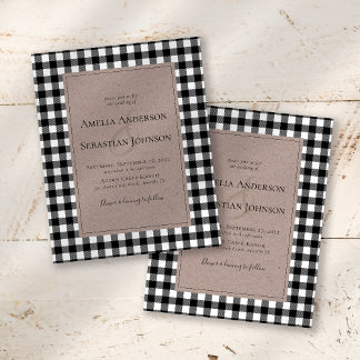 Lámina Invitación a la boda Rustic Buffalo Plaid