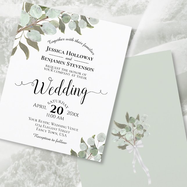 Lámina Invitación a la boda rústica con el eucalipto (Subido por el creador)