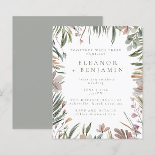 Lámina Invitación a la boda rústica de la vegetación del 