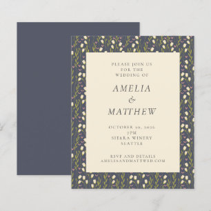 Lámina Invitación a la boda rústica floral de jardín de l