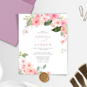 Lámina Invitación a la boda Sakura Flowers Elegante para