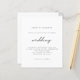 Lámina Invitación a la boda simple con escritura blanca s