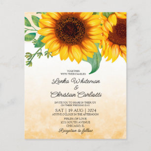 Lámina Invitación a la boda Sunflower