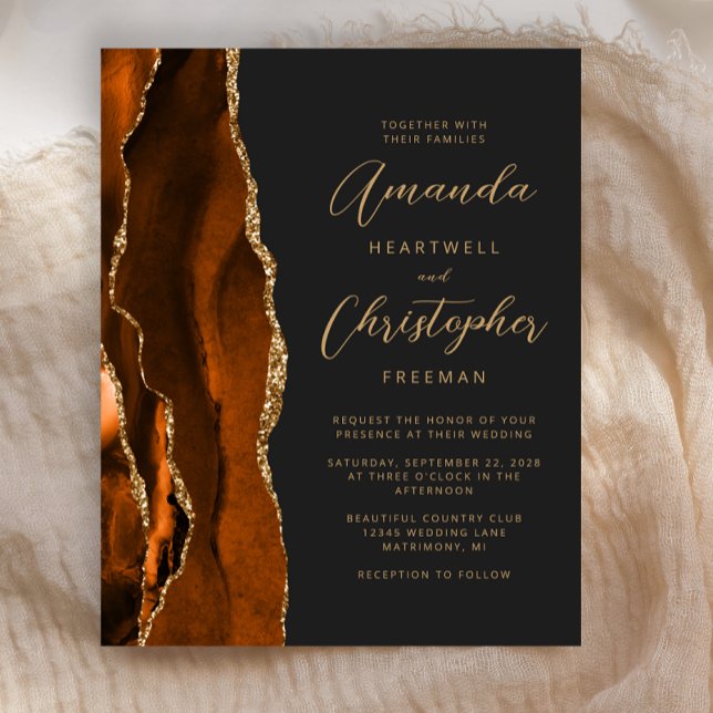 Lámina Invitación a la boda tardía del Naranja quemado de (Subido por el creador)